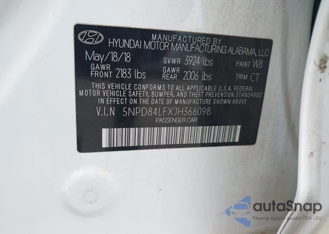 2018 Hyundai Elantra Sel from USA, damaged, VIN 5NPD84LFXJH366098